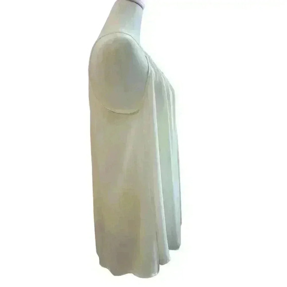 OLIVACEOUS CREAM POLY TANK TOP HOOK CLOSURE AT LOW V NECK LINE SIZE LARGE - Picture 3 of 12